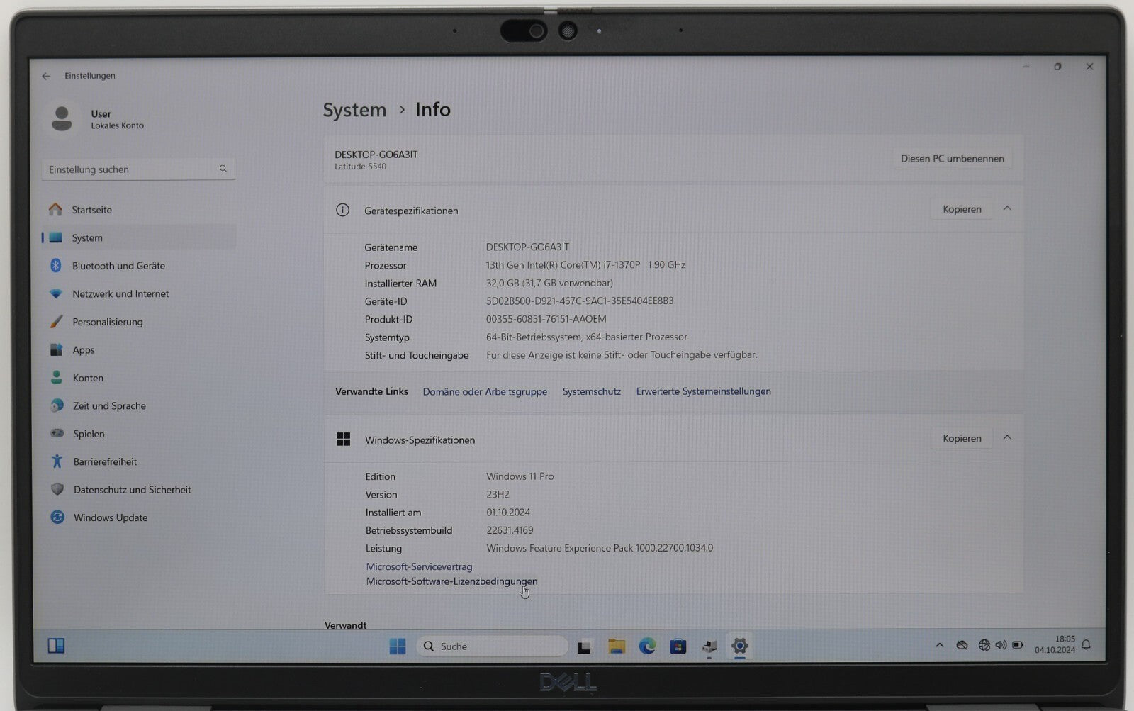 Dell Latitude 5540 i7-1370P 32GB DDR4 RAM 512GB SSD 15,6 FullHD  Win11 #D6