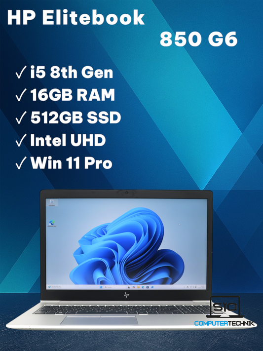 HP EliteBook 850 G6  i5-8365U 16GB RAM  512GB SSD NVMe  15,6" FullHD IPS (matt)