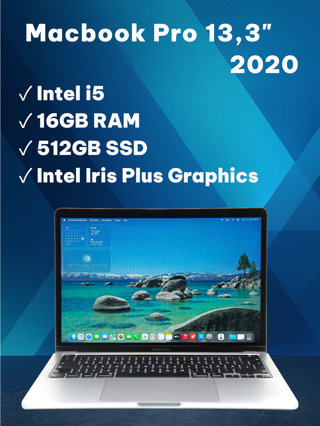 MacBook Pro 2020 13,3" Retina i5-10th Gen. 16GB RAM 512GB SSD Intel Iris+ #661