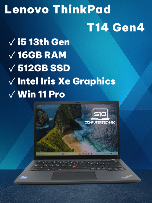 Lenovo Thinkpad T14 Gen4 i5 13th Gen 16GB RAM 512GB SSD 14'' FULL HD+ TOUCH BIOS