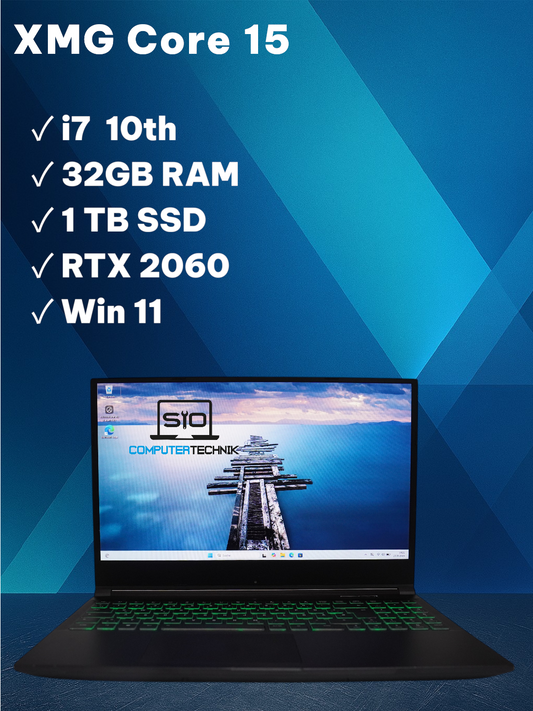 XMG Core 15 – i7-10750H | 32GB RAM | 1TB SSD | RTX 2060 | 15,6" FullHD Win11