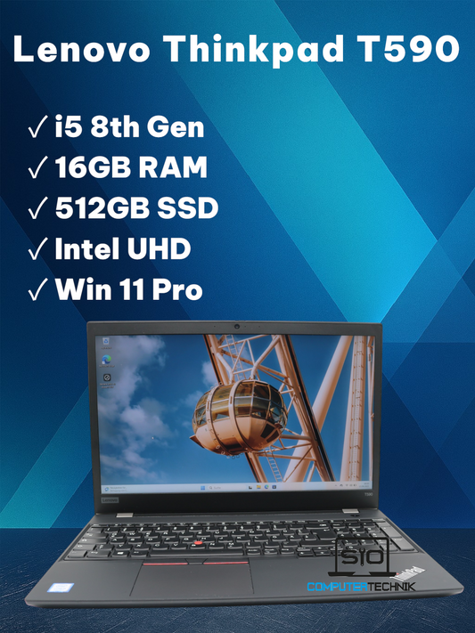 Lenovo ThinkPad T590 i5-8365U 16GB RAM 512GB SSD FHD IPS Win11 Webcam