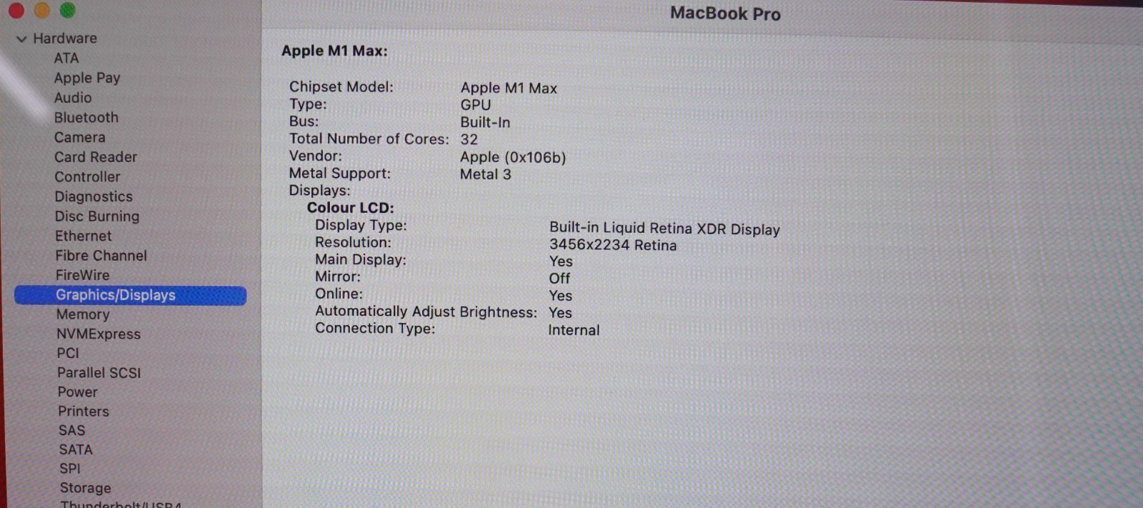 MacBook Pro 16 Zoll 2021 M1 Max 64GB RAM 1TB SSD macOS Ventura QWERTY #A4