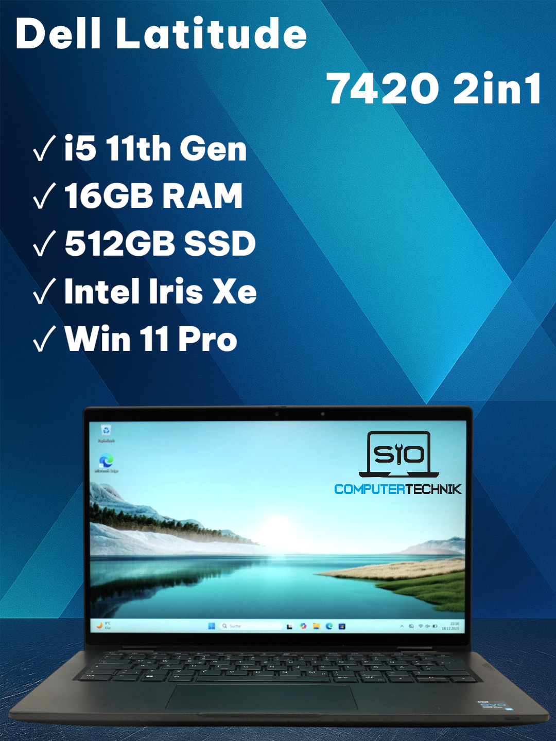 Dell Latitude 7420 i5-1145G7 16GB RAM 512GB SSD14 Zoll FulHD 2in1 Touch Win11