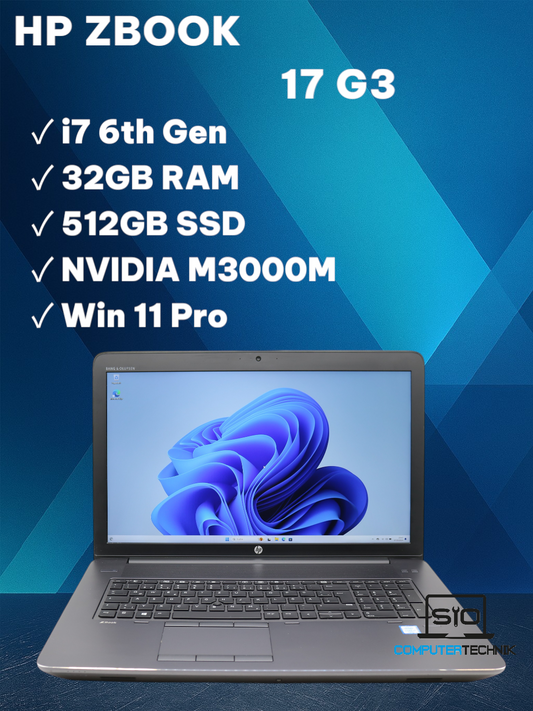 HP Zbook 17 G3 i7-6700HQ 32GB RAM 512GB SSD NVIDIA Quadro M3000M 17" FullHD