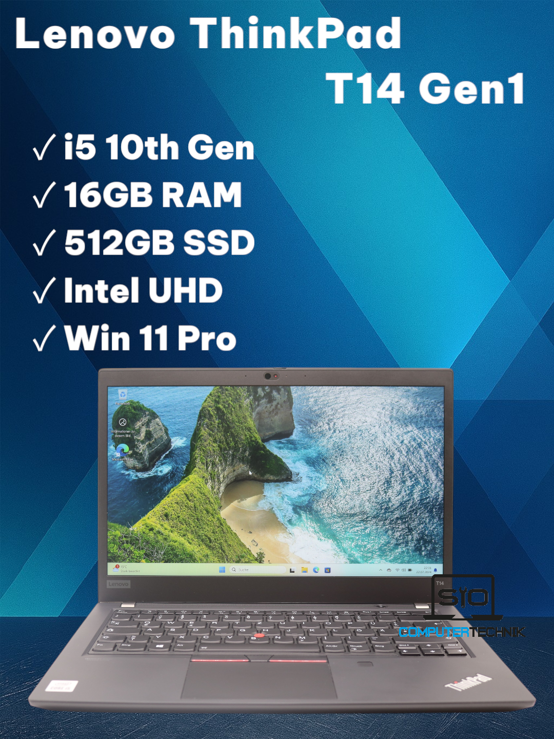 Lenovo Thinkpad T14 Gen1 i5-10th 16GB RAM 512GB SSD 14" FullHD Backlight