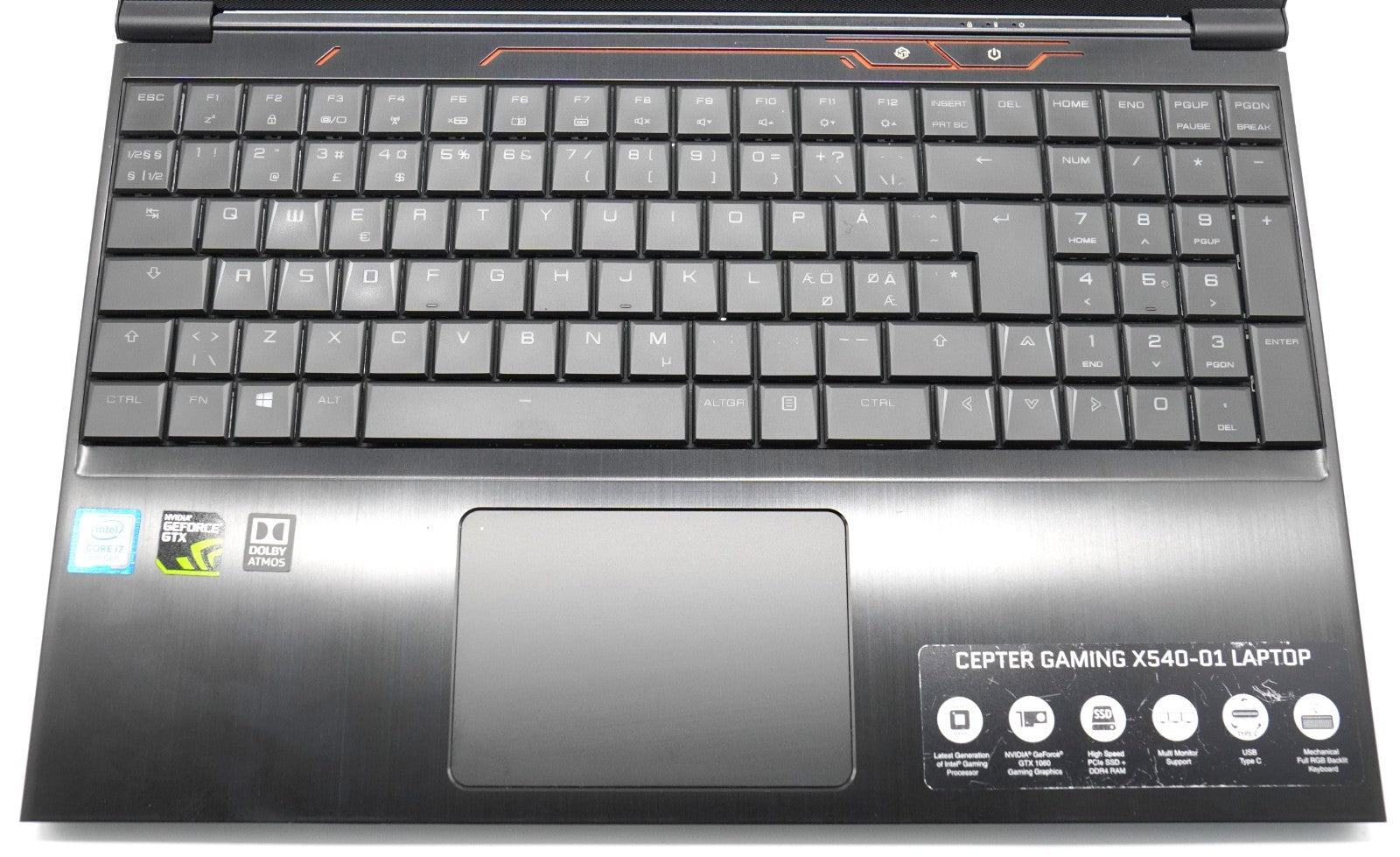 Cepter X540-01 Gaming Laptop i7-8750H 16GB RAM 512GB SSD GTX 1060 15,6 QWERTY