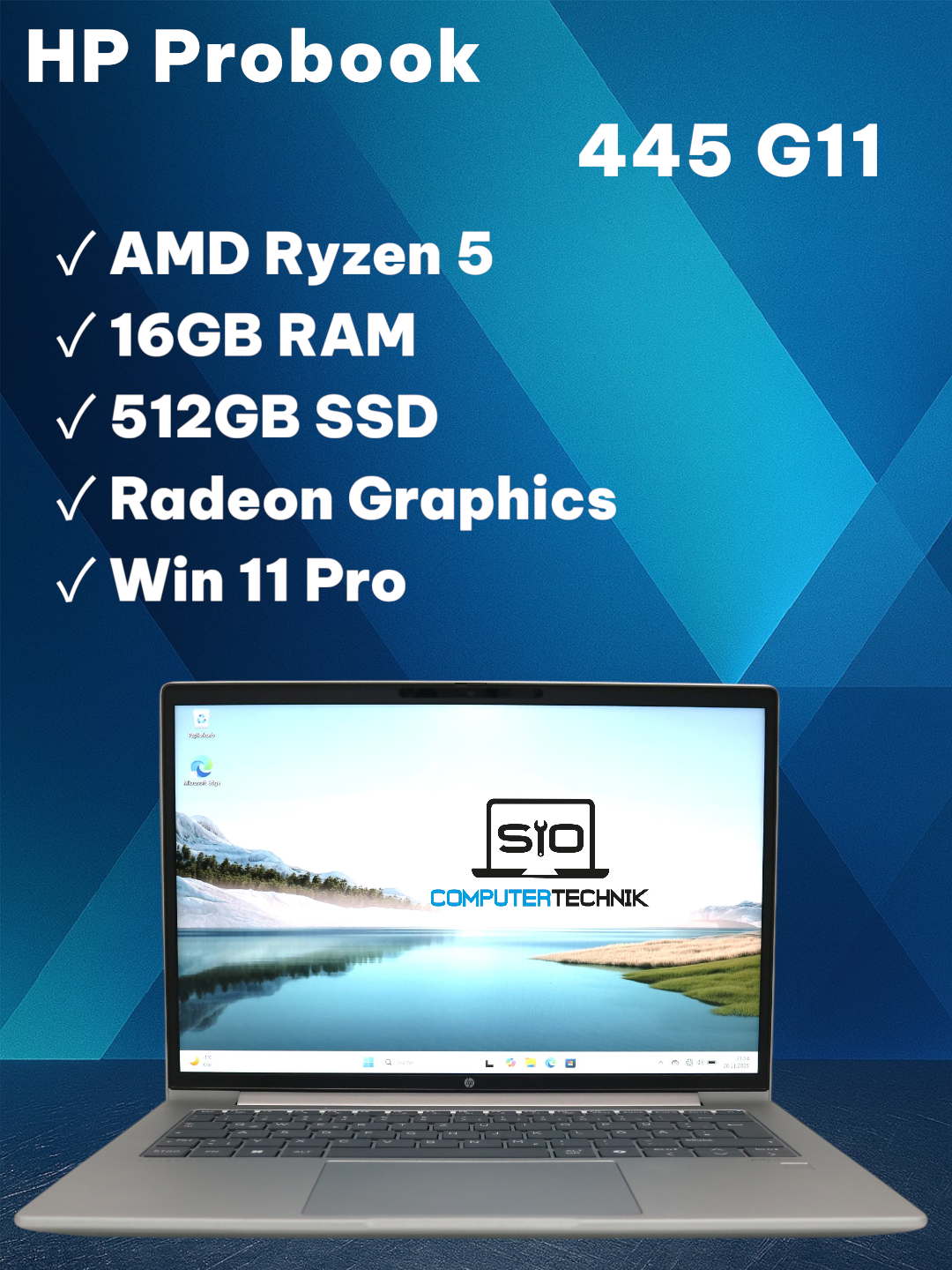 HP ProBook 445 14 G11 Ryzen 5-7535u 16GB RAM 512GB SSD FullHD Win11