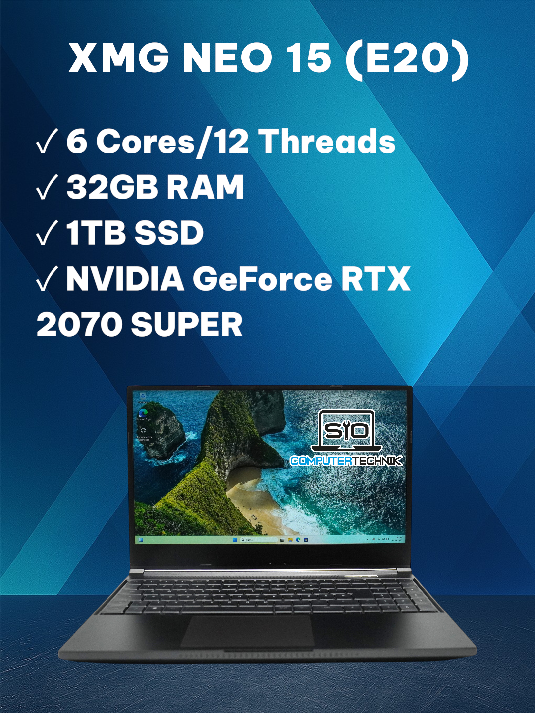 XMG NEO 15 Gaming Laptop i7-10750H 32GB RAM 1TB SSD NVIDIA GeForce RTX 2070