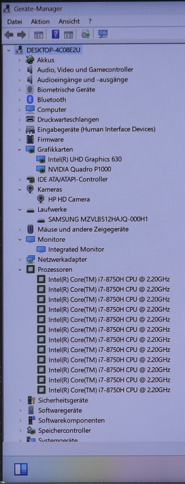 HP Zbook 15 G5 i7-8th 32GB RAM 512GB SSD NVMe NVIDIA Quadro P1000 FULL HD Win11
