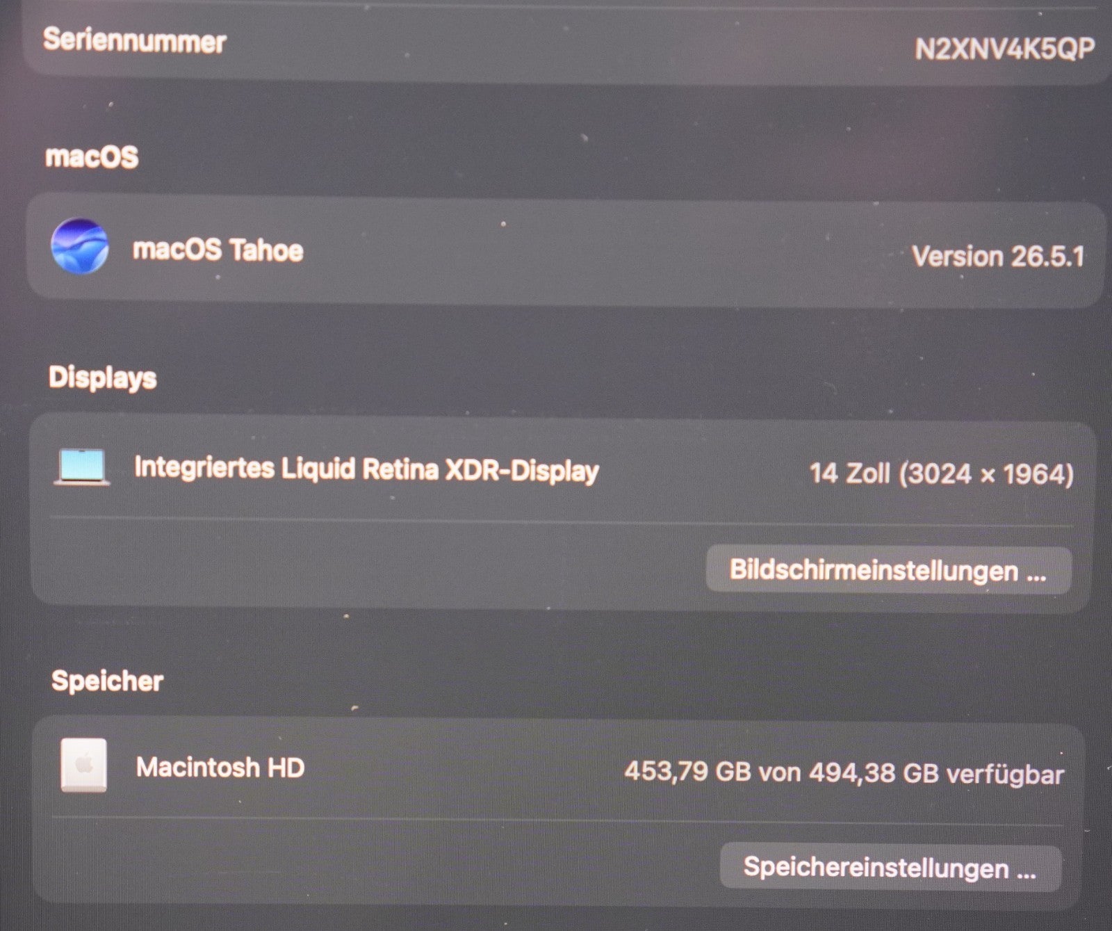 Apple MacBook Pro 14" 2021 M1 Pro 32GB RAM 512GB SSD Liquid Retina XDR OS Tahoe