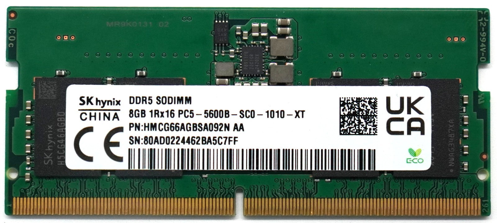 SK hynix 8GB RAM DDR5 1Rx16 PC5-5600B-SC0-1010-XT SO-DIMM