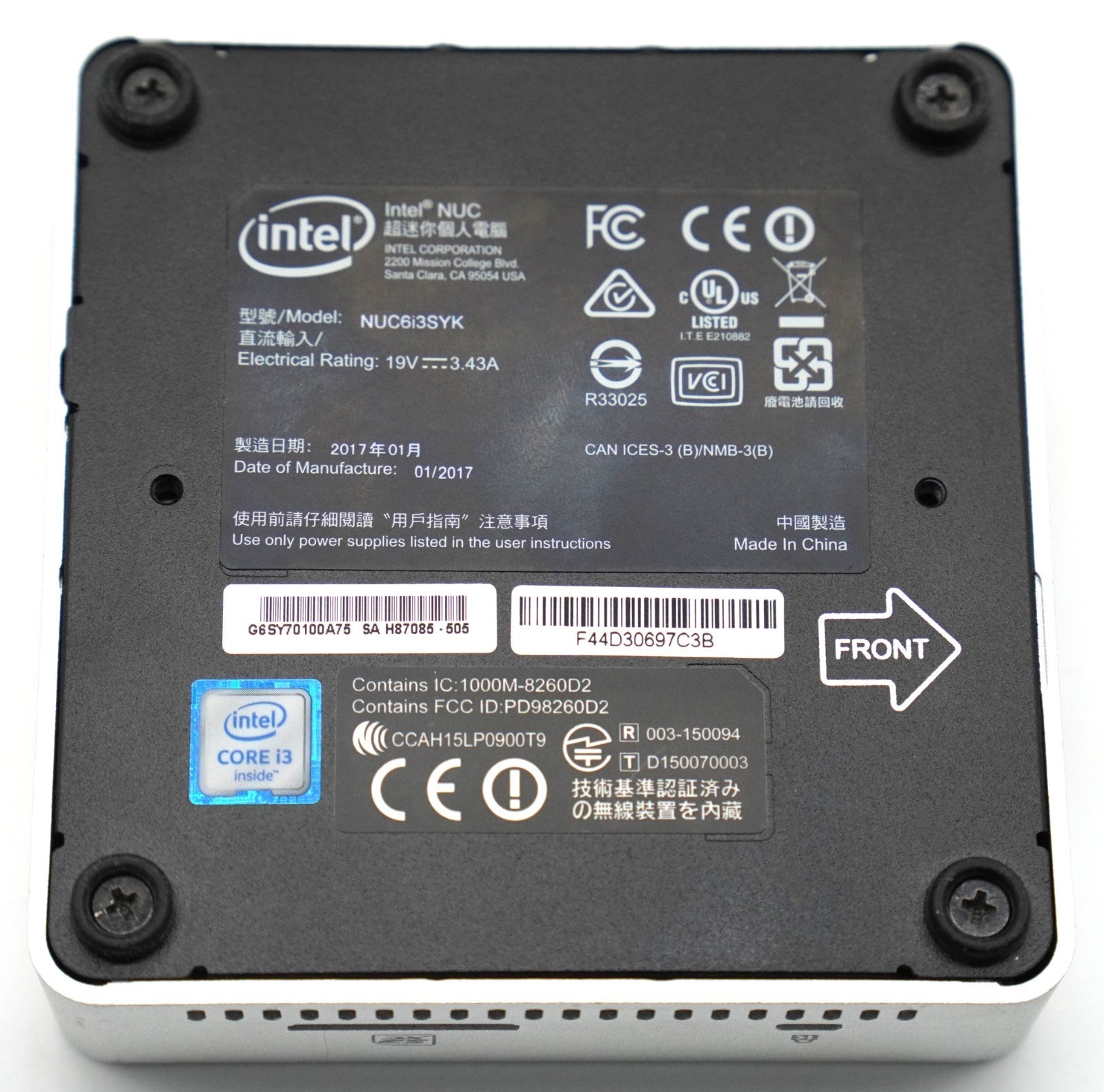Mini PC Intel NUC i3-6100U 8GB RAM 256GB SSD Intel HD Graphics 520 Win 11