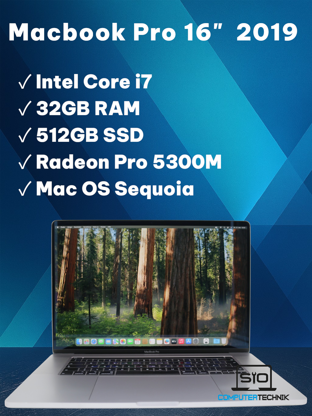 MacBook Pro 2019 16" i7-9th Gen 32GB RAM 512GB SSD AMD Radeon 5300  #770