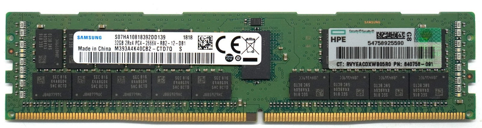 32GB DDR4 ECC Registered Server RAM – Samsung M393A4K40CB2 2666MHz RDIMM
