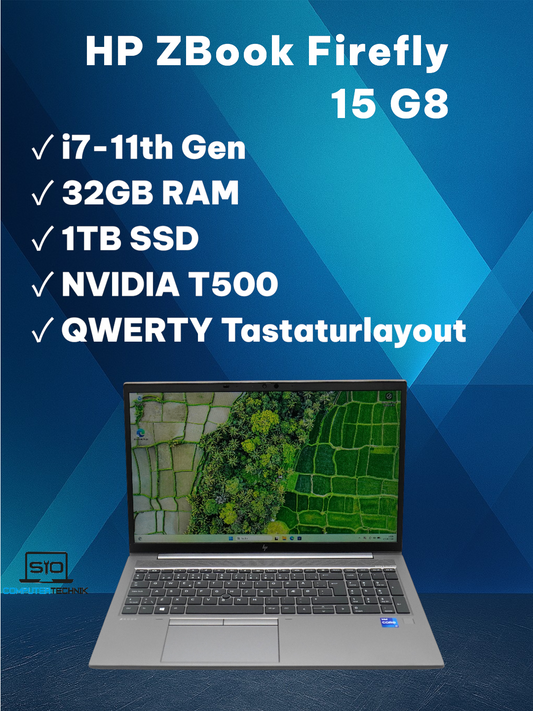 HP ZBook Firefly 15 G8 i7-1165G7 32GB RAM 1TB NVIDIA T500 LTE QWERTY Win 11