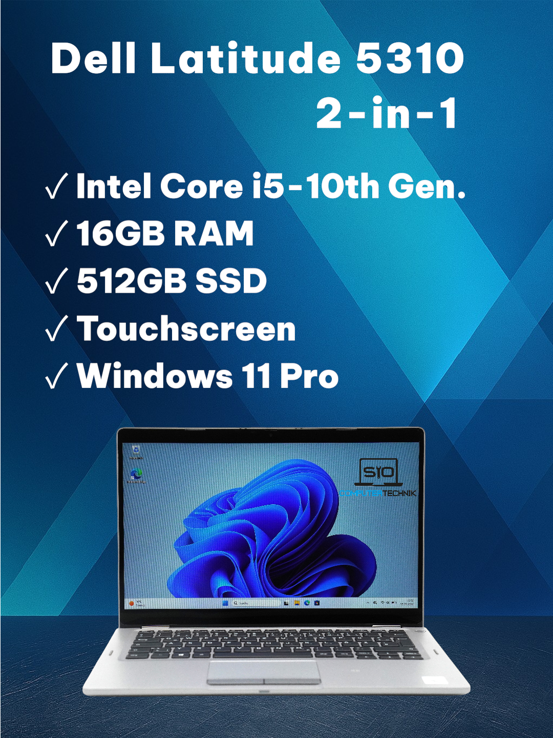 Dell Latitude 5310 i5-10310U 16GB RAM 512GB SSD 13,3 Zoll FullHD TOUCHSCREEN