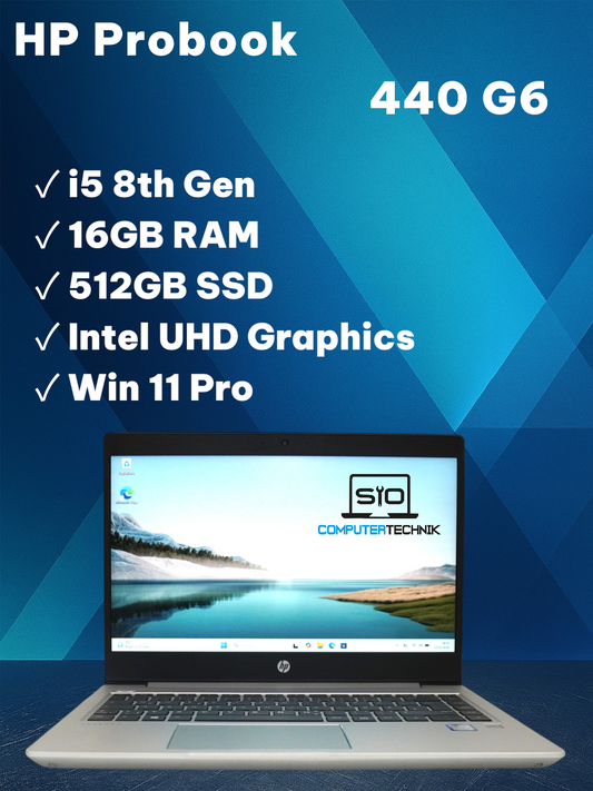 HP Probook 440 G6 i5-8th 16GB RAM 512GB SSD 14" FullHD Win11