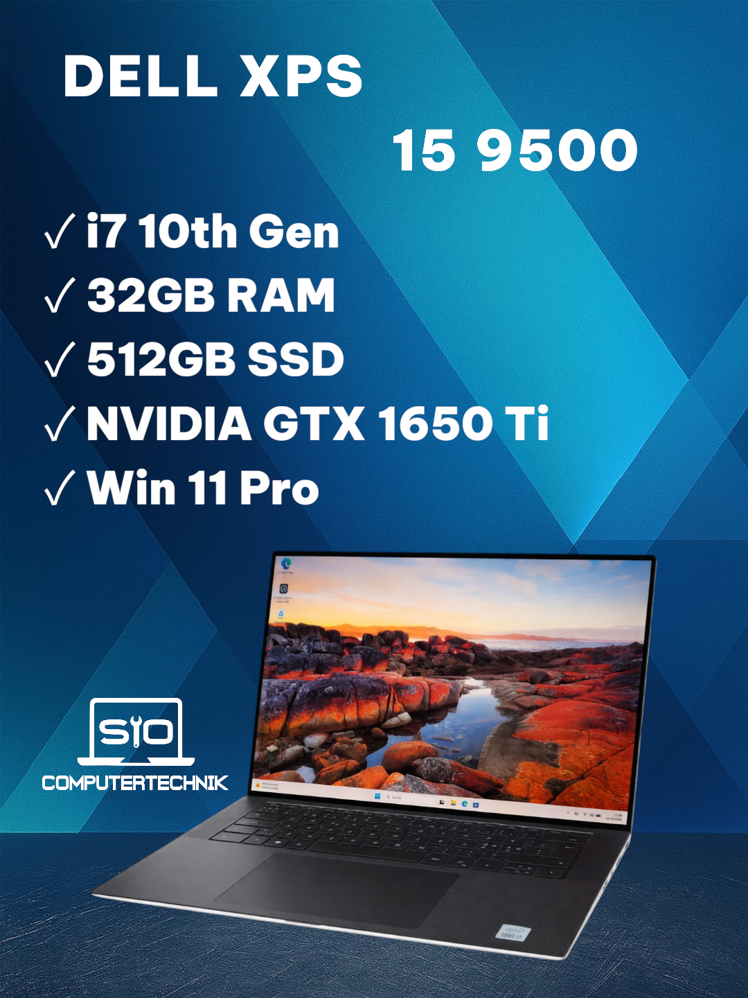 Dell XPS 15 9500 Intel Core i7-10750H 32GB RAM 512GB SSD GTX 1650 Ti QWERTY #X2