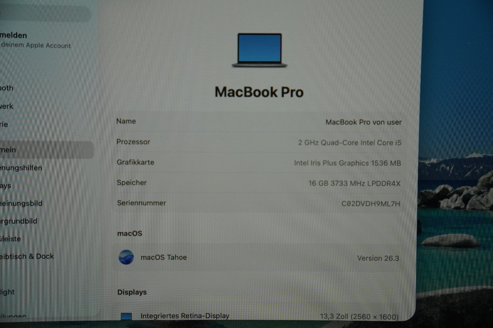 MacBook Pro 2020 13,3" Retina i5-10th Gen. 16GB RAM 512GB SSD Intel Iris+ #661