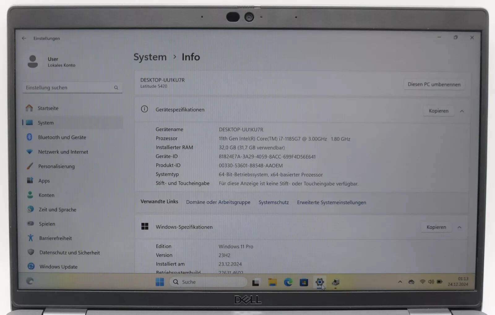 Dell Latitude 5420 i7-1185G7 32GB RAM 512GB SSD 14" FullHD Backlight Win11