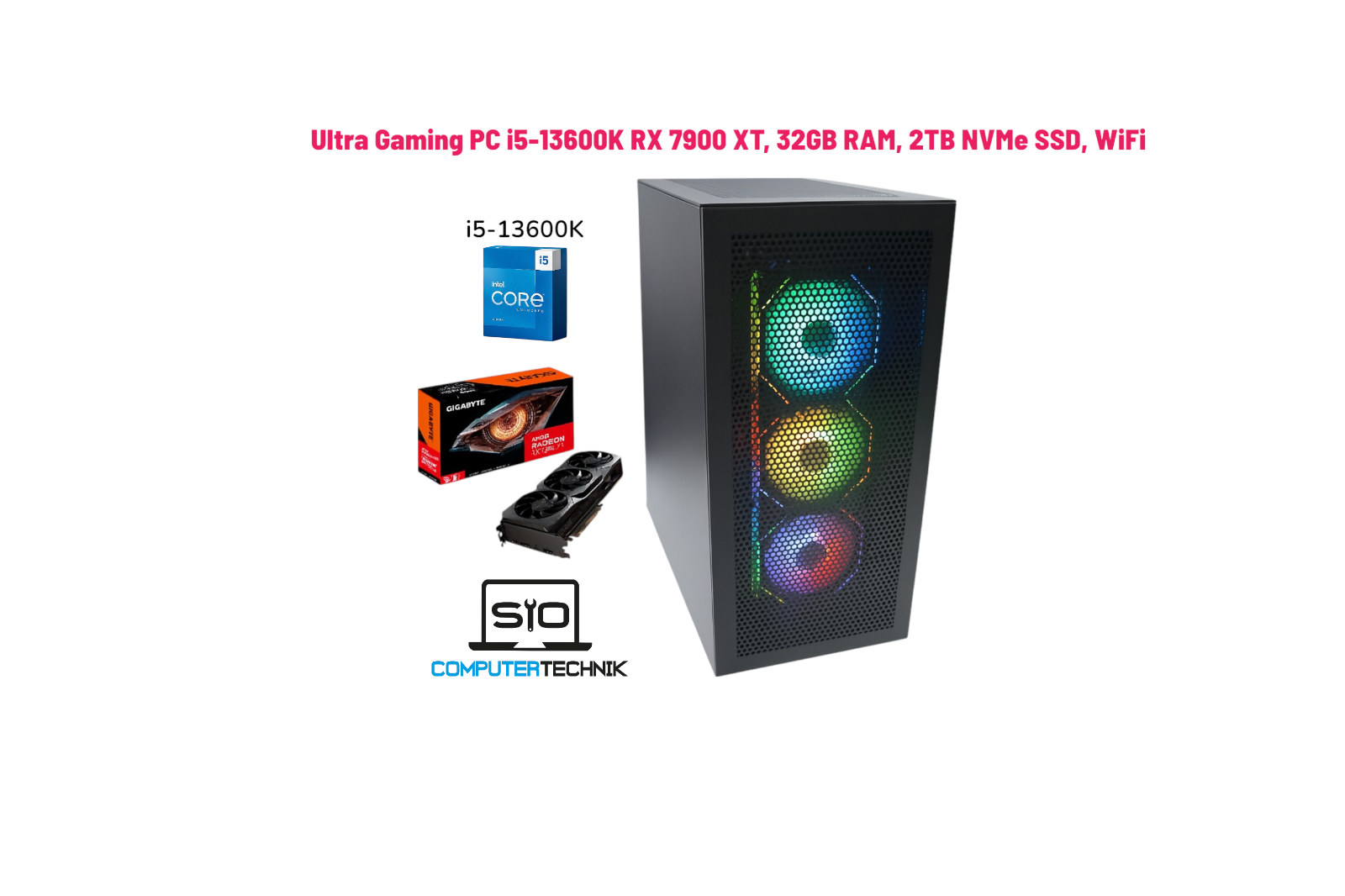 Ultra Gaming PC i5-13600K AMD RX 7900 XT 20GB 32GB RAM 2TB NVMe SSD(neu) WiFi