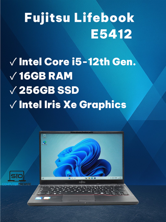 Fujitsu Lifebook E5412 i5-1235U 16 GB RAM 256 GB SSD 14″ Full HD Windows 11 Pro