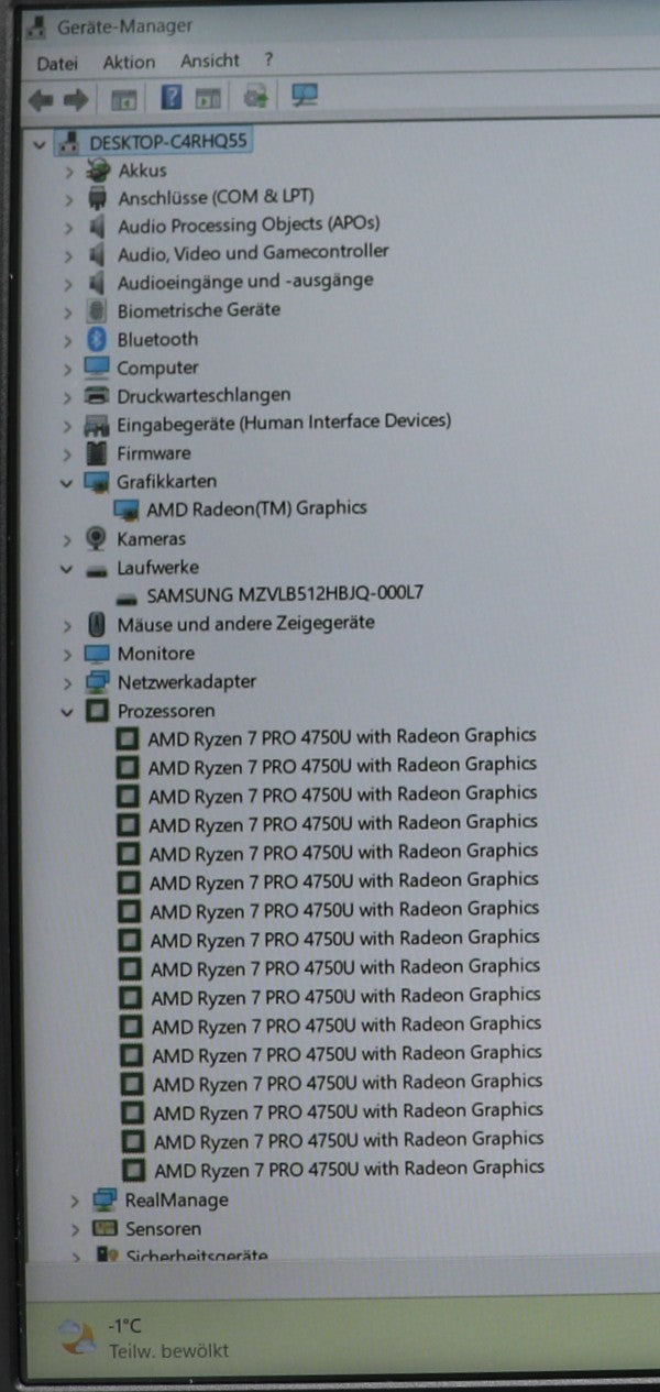 Lenovo ThinkPad L15 Gen1 Ryzen 7 Pro 4750U 16GB RAM 512GB SSD 15,6 FullHD Win11
