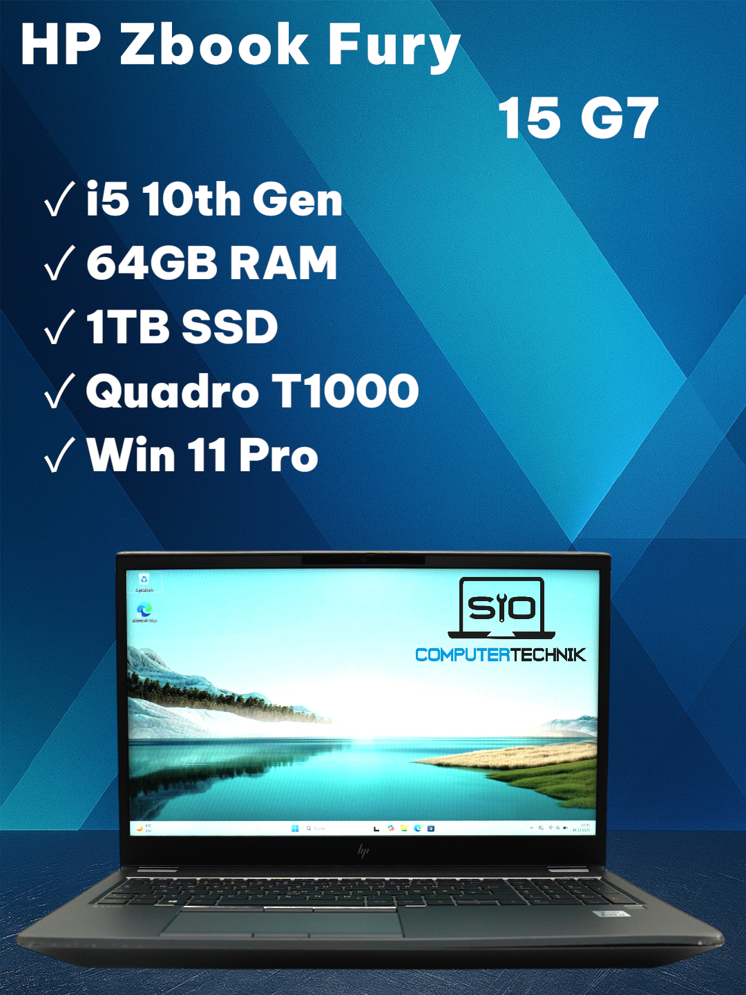 HP Zbook Fury 15 G7 i7-10750H 64GB RAM 1TB SSD NVMe NVIDIA Quadro T1000 #Z1