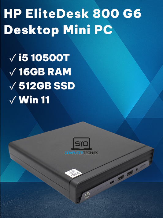 HP EliteDesk 800 G6 Desktop Mini PC Intel Core i5-10500T 16GB RAM 512GB SSD