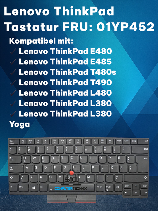 Original Lenovo ThinkPad Tastatur für T490, T14, L380 – FRU 01YP452 Backlight