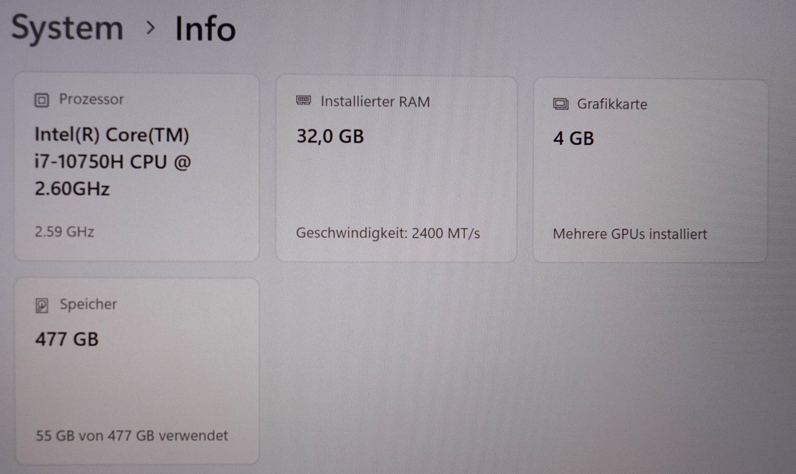 Dell XPS 15 9500 32GB RAM 512GB SSD GeForce GTX 1650 15,6'' UHD+ QWERTY Win11
