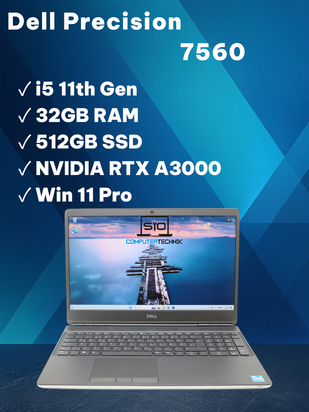 Dell Precision 7560 i5-11500H  32GB RAM 512GB SSD 15,6" FHD RTX A3000 Win11