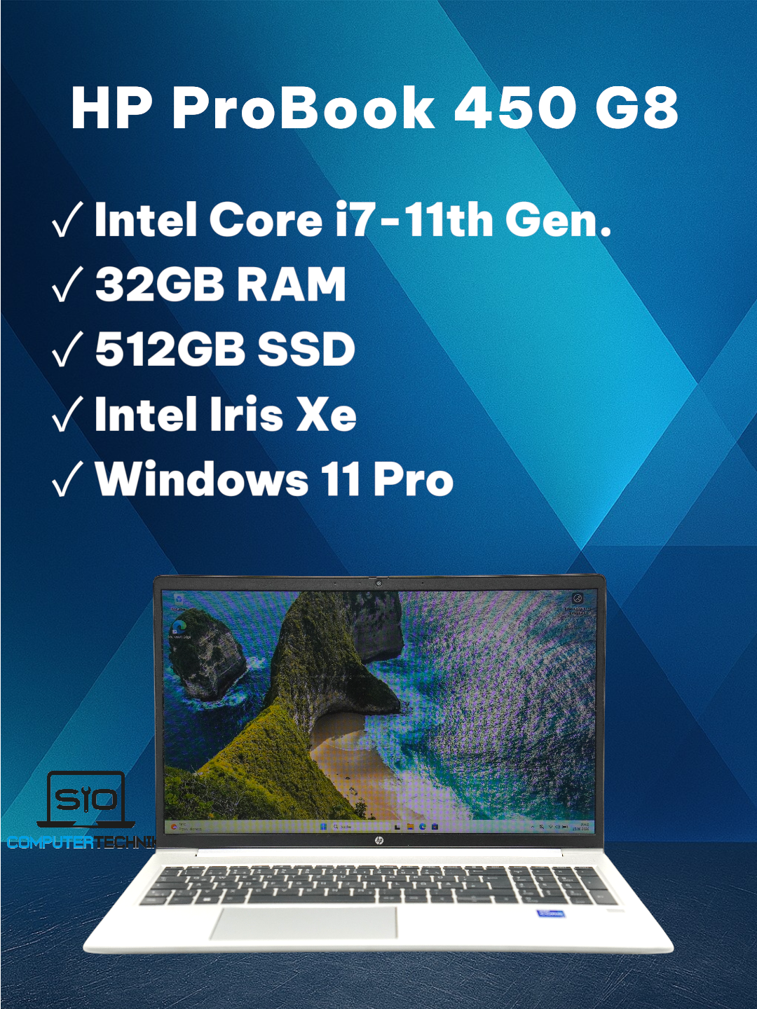 HP Probook 450 G8 i7-1165G7 32GB RAM 512GB SSD WIFI 6 15,6 FullHD #K3