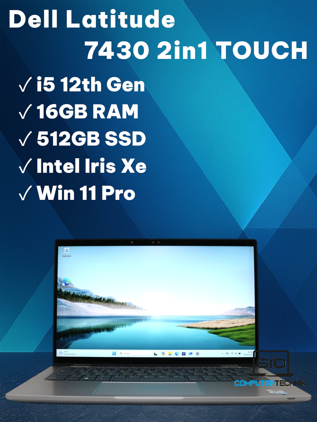 Dell Latitude 7430 i5-1235U 16GB RAM 512GB NVMe (neu)  2in1 Touch TOP Zustand