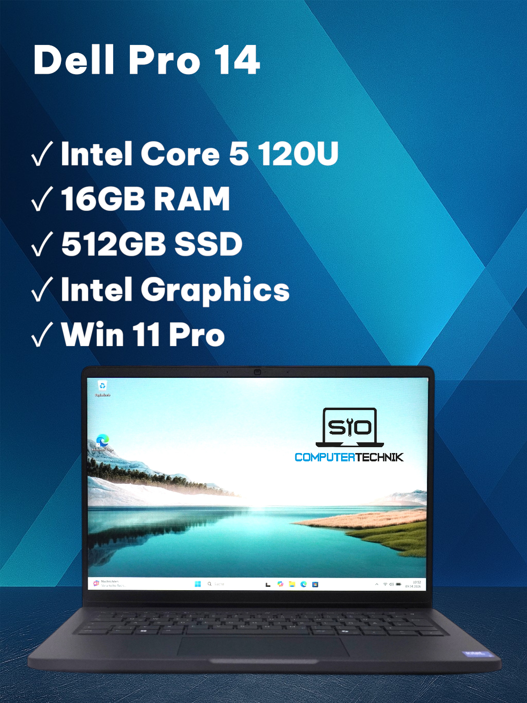 Dell Pro 14 Laptop Intel Core 5 120U 16GB RAM 512GB SSD 14 Zoll Win11 Top Neu