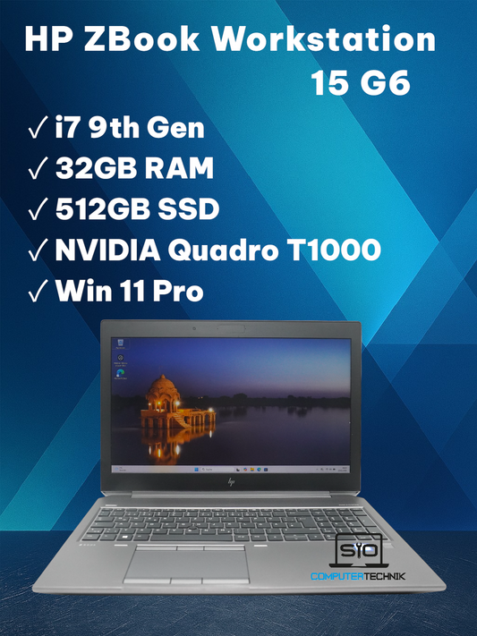 HP Zbook 15 G6 i7-9850H 32GB RAM 512G SSD NVMe NVIDIA Quadro T1000 FULL HD Win11