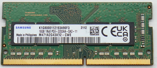 Samsung 16GB RAM DDR4 3200MHz SO-DIMM 1Rx8 PC4-3200AA-SA2-11