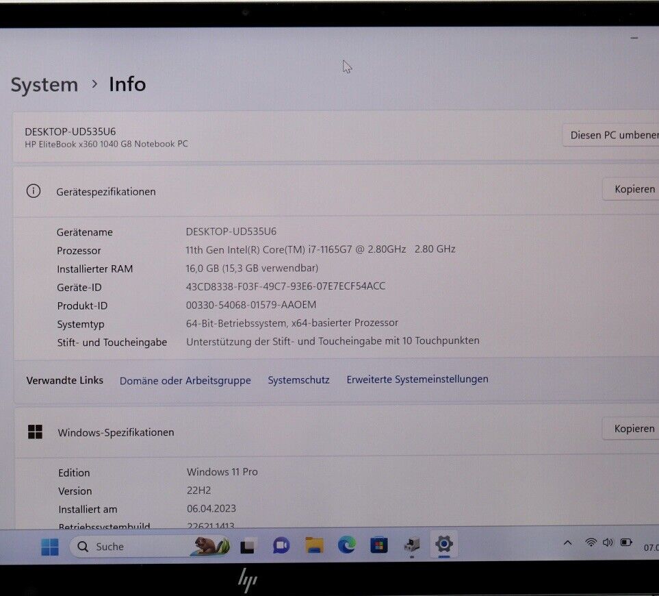 HP Elitebook x360 1040 G8 | i7-1165G7 | 14 Zoll | 16GB RAM | 1TB SSD